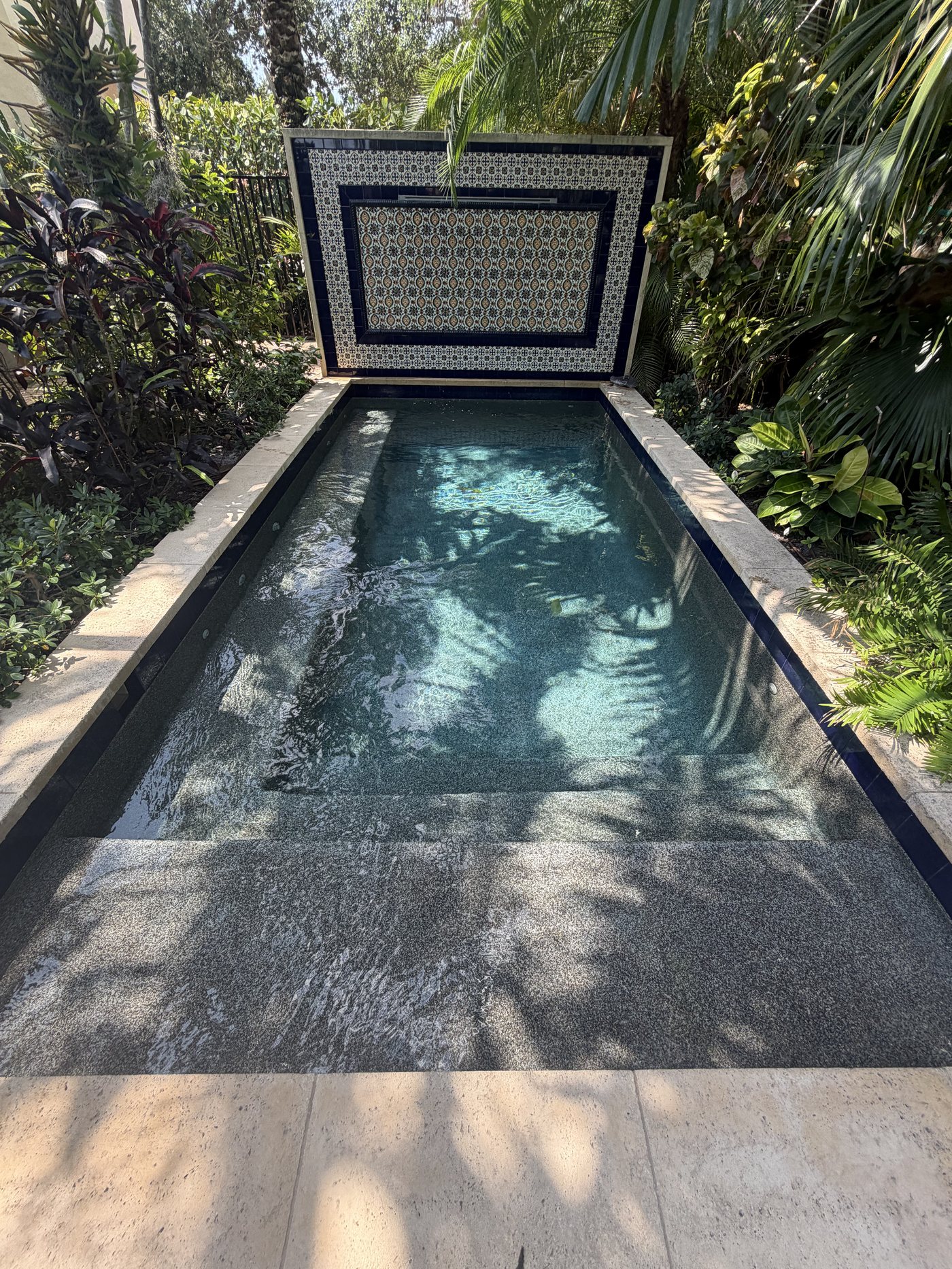Clear, balanced pool water after TruBlue Pools of Palm Beach phosphate treatment